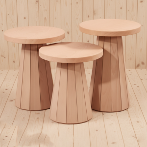 Prizma Serisi Geometrik Gövdeli Geniş Zigon Sehpa Takımı