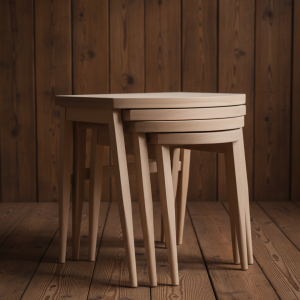 Kılıç Serisi Modern Kesim ve Açılı Ayaklı Zigon Sehpa Takımı