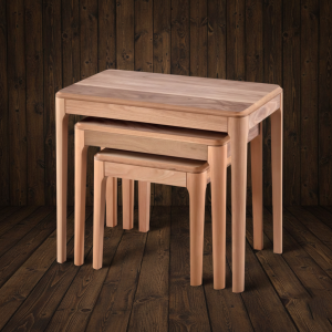 Senfoni Serisi Masif Ceviz (Walnut) Sütun Ayaklı Zigon Sehpa Takımı