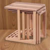 İskele Serisi Masif Ceviz (Walnut) C Tipi Zigon Sehpa Takımı