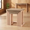 Kule Serisi 4'lü Masif Ceviz (Walnut) C Zigon Sehpa Takımı